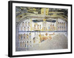 Egypt, Tomb of Ramses IX, Mural Paintings on Back Wall of Burial Chamber from Twentieth Dynasty-null-Framed Giclee Print
