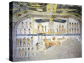 Egypt, Tomb of Ramses IX, Mural Paintings on Back Wall of Burial Chamber from Twentieth Dynasty-null-Stretched Canvas