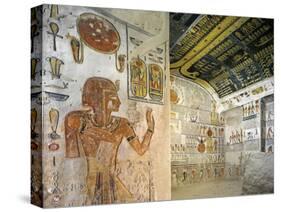 Egypt, Tomb of Ramses VI, Left Wall Mural Paintings in Burial Chamber from 20th Dynasty-null-Stretched Canvas