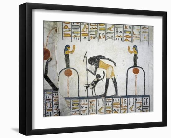 Egypt, Tomb of Ramses VI, Mural Painting from Illustrated Book of the Earth in Burial Chamber-null-Framed Giclee Print