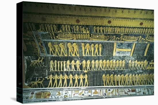 Egypt, Tomb of Ramses VI, Painted Ceiling Illustrating Book of the Day and Book of Night Cosmology-null-Stretched Canvas