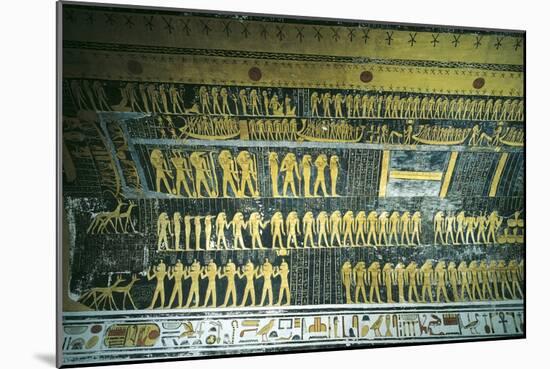 Egypt, Tomb of Ramses VI, Painted Ceiling Illustrating Book of the Day and Book of Night Cosmology-null-Mounted Giclee Print