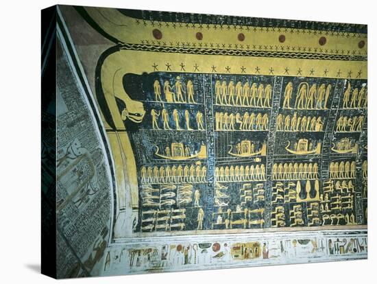 Egypt, Tomb of Ramses VI, Painted Ceiling Illustrating Book of the Day and Book of Night Cosmology-null-Stretched Canvas