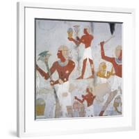 Egypt, Tomb of Royal Cupbearer Suemnut, Mural Paintings, Hunting Scenes and Votive Offerings-null-Framed Giclee Print