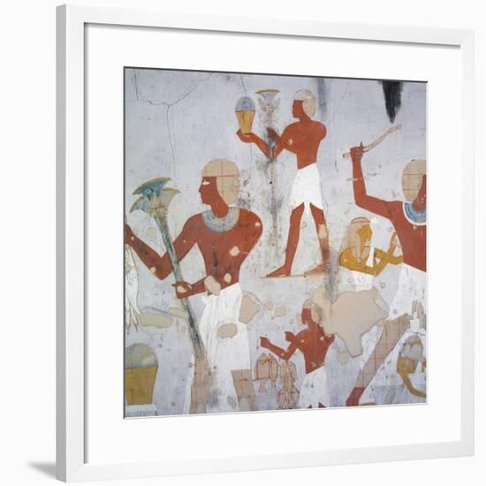 Egypt, Tomb of Royal Cupbearer Suemnut, Mural Paintings, Hunting Scenes and Votive Offerings-null-Framed Giclee Print