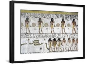 Egypt, Tomb of Seti I, Mural Painting from Illustrated Book of Gates in Pillared Chamber-null-Framed Giclee Print