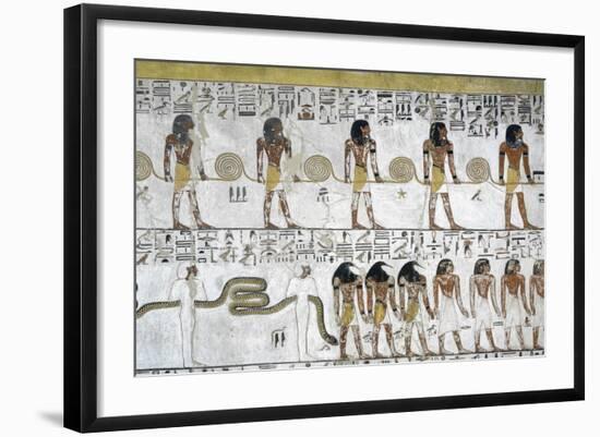 Egypt, Tomb of Seti I, Mural Painting from Illustrated Book of Gates in Pillared Chamber-null-Framed Giclee Print