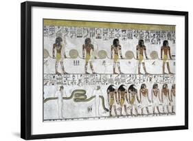 Egypt, Tomb of Seti I, Mural Painting from Illustrated Book of Gates in Pillared Chamber-null-Framed Giclee Print