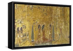 Egypt, Tomb of Seti I, Mural Painting of People on Boats from 19th Dynasty in Burial Chamber-null-Framed Stretched Canvas