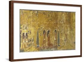 Egypt, Tomb of Seti I, Mural Painting of People on Boats from 19th Dynasty in Burial Chamber-null-Framed Giclee Print