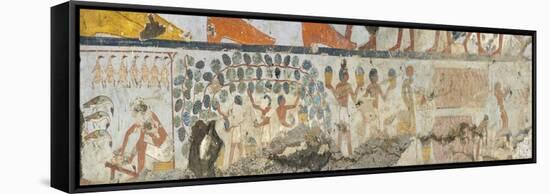 Egypt, Tomb of Standard-Bearer of Pharaoh Pehsukher, Mural Paintings, Vine Harvest-null-Framed Stretched Canvas