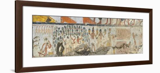 Egypt, Tomb of Standard-Bearer of Pharaoh Pehsukher, Mural Paintings, Vine Harvest-null-Framed Giclee Print