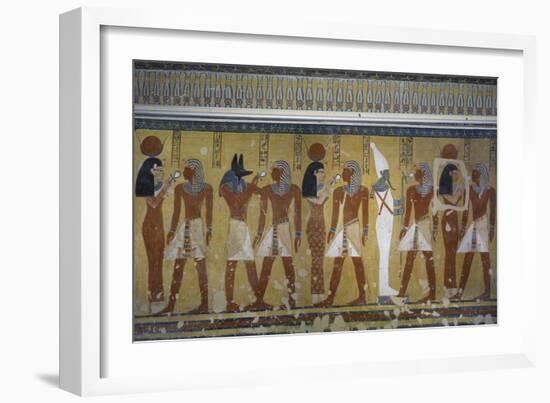 Egypt, Tomb of Thutmose IV, Mural Painting of Adoration of the Gods Osiris, Anubis and Isis-null-Framed Giclee Print