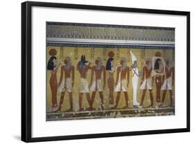 Egypt, Tomb of Thutmose IV, Mural Painting of Adoration of the Gods Osiris, Anubis and Isis-null-Framed Giclee Print