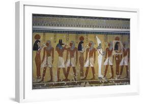 Egypt, Tomb of Thutmose IV, Mural Painting of Adoration of the Gods Osiris, Anubis and Isis-null-Framed Giclee Print