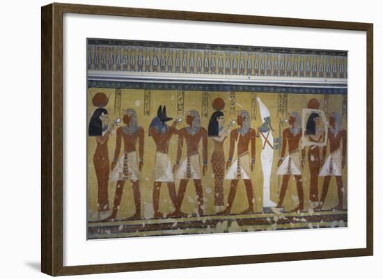 Egypt, Tomb of Thutmose IV, Mural Painting of Adoration of the Gods Osiris, Anubis and Isis-null-Framed Giclee Print