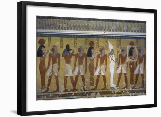 Egypt, Tomb of Thutmose IV, Mural Painting of Adoration of the Gods Osiris, Anubis and Isis-null-Framed Giclee Print