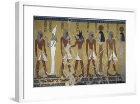 Egypt, Tomb of Thutmose IV, Mural Painting of Adoration of the Gods Osiris, Anubis and Isis-null-Framed Giclee Print