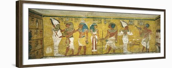 Egypt, Tomb of Tutankhamen, Mural Paintings of Pharaoh and Ka Meeting Osiris-null-Framed Giclee Print