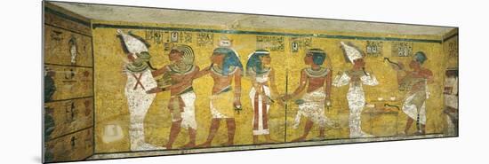 Egypt, Tomb of Tutankhamen, Mural Paintings of Pharaoh and Ka Meeting Osiris-null-Mounted Giclee Print