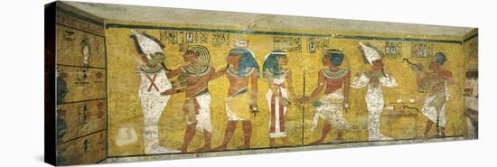 Egypt, Tomb of Tutankhamen, Mural Paintings of Pharaoh and Ka Meeting Osiris-null-Stretched Canvas