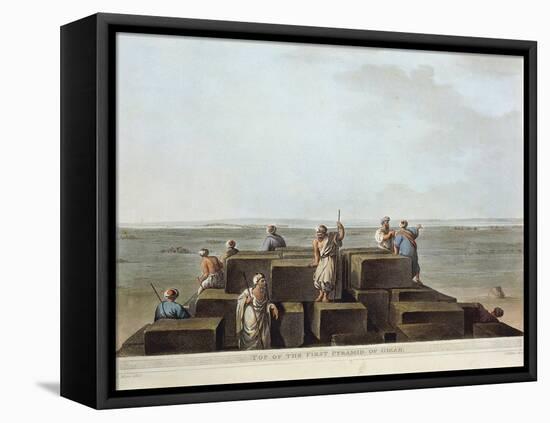 Egypt, Top of First Pyramid of Giza from "Views" of Luigi Mayer-null-Framed Stretched Canvas