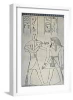Egypt, Valley of the Kings, Burial Chamber, Tomb of Amenhotep II, Anubis and Pharaoh-null-Framed Giclee Print