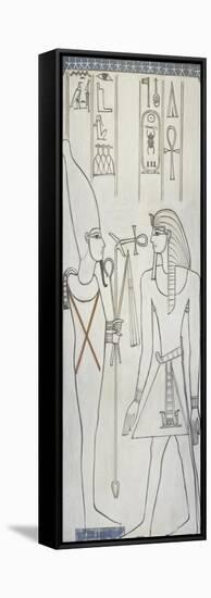 Egypt, Valley of the Kings, Burial Chamber, Tomb of Amenhotep II, Osiris and Pharaoh-null-Framed Stretched Canvas