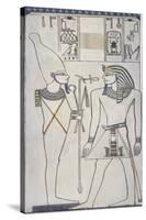 Egypt, Valley of the Kings, Burial Chamber, Tomb of Amenhotep II, Osiris and Pharaoh-null-Stretched Canvas