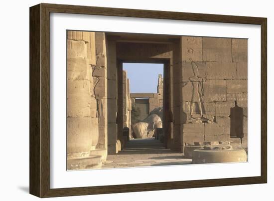 Egypt, Valley of the Kings, Hypostyle Hall at Funerary Temple of Ramses Ii-null-Framed Giclee Print