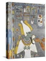 Egypt Valley of the Kings, Tomb of Horemheb, Mural Painting of Osiris, from Nineteenth Dynasty-null-Stretched Canvas
