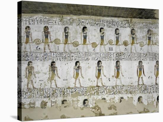 Egypt, Valley of the Kings, Tomb of Merneptah, Mural Painting from Illustrated Book of Gates-null-Stretched Canvas