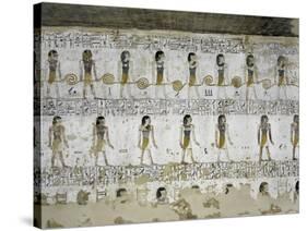 Egypt, Valley of the Kings, Tomb of Merneptah, Mural Painting from Illustrated Book of Gates-null-Stretched Canvas