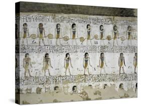 Egypt, Valley of the Kings, Tomb of Merneptah, Mural Painting from Illustrated Book of Gates-null-Stretched Canvas