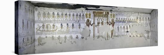 Egypt, Valley of the Kings, Tomb of Merneptah, Mural Painting from Illustrated Book of Gates-null-Stretched Canvas