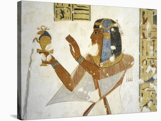 Egypt, Valley of the Kings, Tomb of Prince Mentuherkhepeshef, Mural Painting of Prince-null-Stretched Canvas