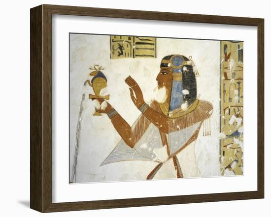 Egypt, Valley of the Kings, Tomb of Prince Mentuherkhepeshef, Mural Painting of Prince-null-Framed Giclee Print