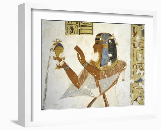 Egypt, Valley of the Kings, Tomb of Prince Mentuherkhepeshef, Mural Painting of Prince-null-Framed Giclee Print