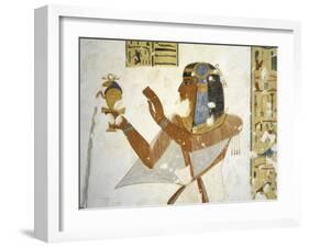 Egypt, Valley of the Kings, Tomb of Prince Mentuherkhepeshef, Mural Painting of Prince-null-Framed Giclee Print