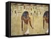 Egypt Valley of the Kings, Tomb of Seti I, Mural Painting of Two Gods, from Nineteenth Dynasty-null-Framed Stretched Canvas