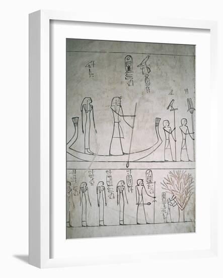 Egypt Valley of the Kings, Tomb of Thutmose II, Detail of Relief-null-Framed Giclee Print