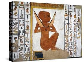 Egypt, Valley of the Queens, Tomb of Nefertari, Mural Painting of Guardian in Burial Chamber-null-Stretched Canvas