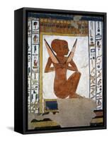 Egypt, Valley of the Queens, Tomb of Nefertari, Mural Painting of Guardian in Burial Chamber-null-Framed Stretched Canvas