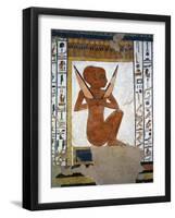 Egypt, Valley of the Queens, Tomb of Nefertari, Mural Painting of Guardian in Burial Chamber-null-Framed Giclee Print