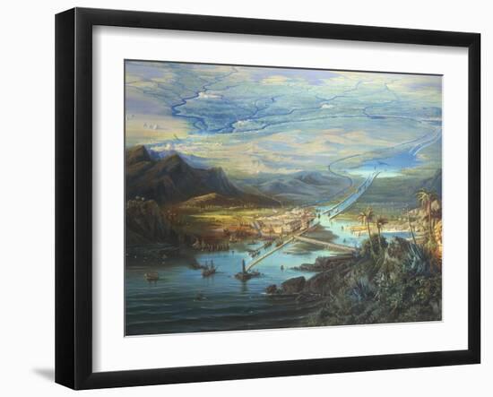 Egypt, View of the Suez Canal-Albert Rieger-Framed Giclee Print