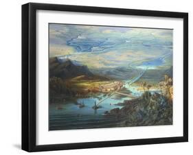 Egypt, View of the Suez Canal-Albert Rieger-Framed Giclee Print