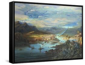 Egypt, View of the Suez Canal-Albert Rieger-Framed Stretched Canvas