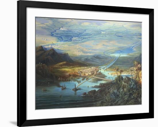 Egypt, View of the Suez Canal-Albert Rieger-Framed Giclee Print