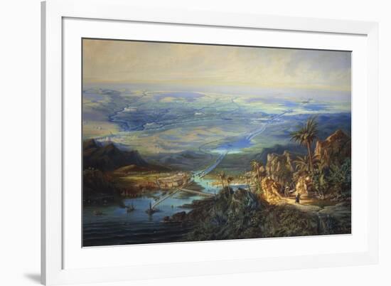 Egypt, View of the Suez Canal-Albert Rieger-Framed Giclee Print