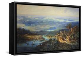 Egypt, View of the Suez Canal-Albert Rieger-Framed Stretched Canvas